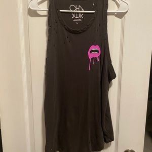 Chaser distressed tank top